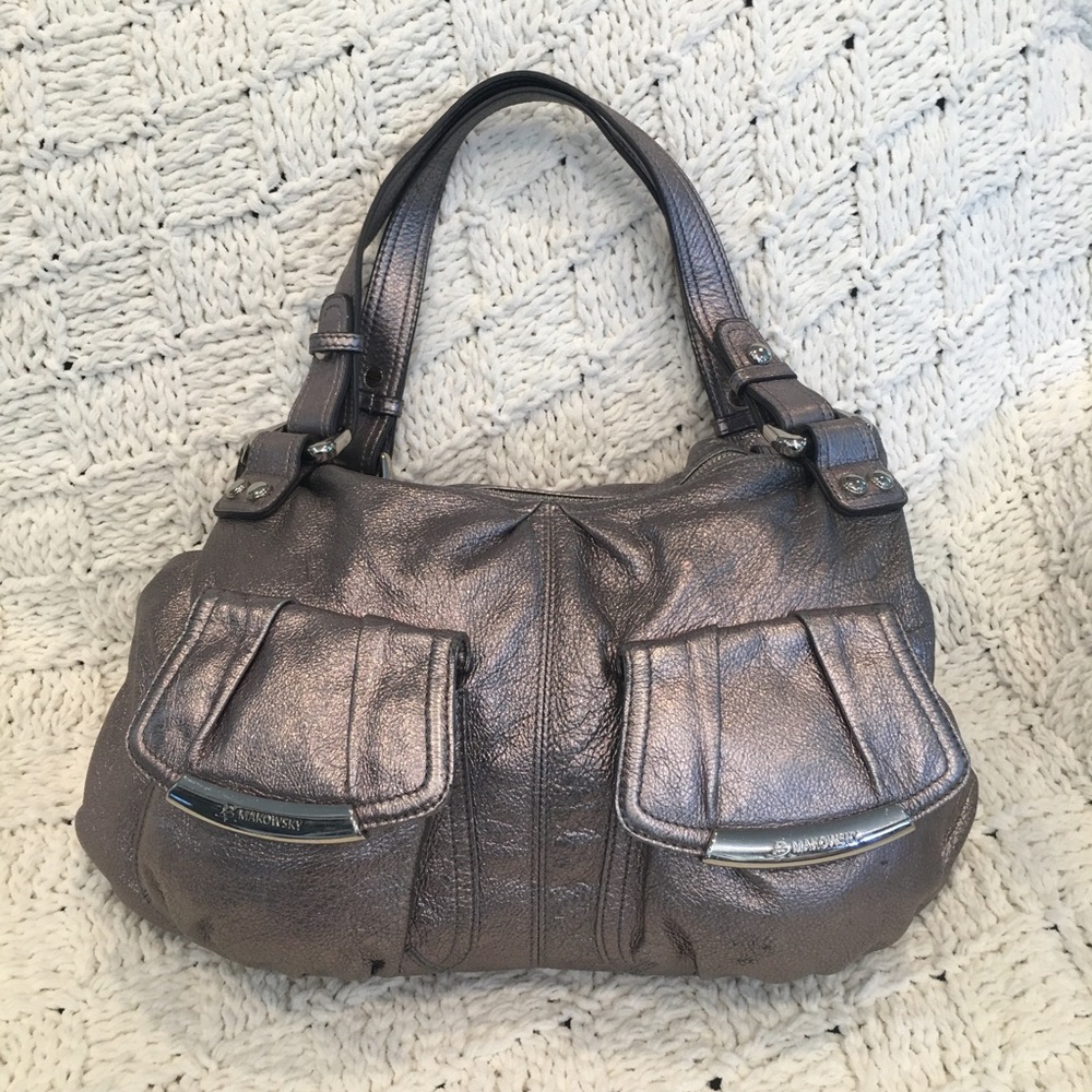 B. Makowsky metallic leather bag